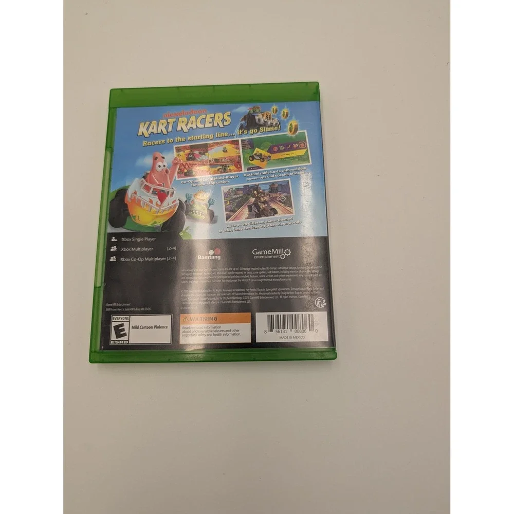 Nickelodeon Kart Racers Xbox One Game SpongeBob TMNT‎ Racing GameMill 2018